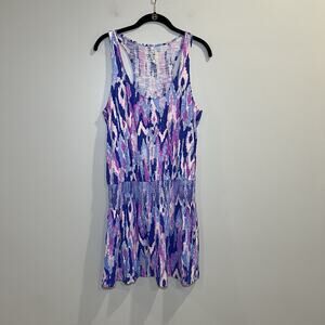 Lilly Pulitzer Tideline Dress Tank Smocked Waist Racerback Multicolor Size Small